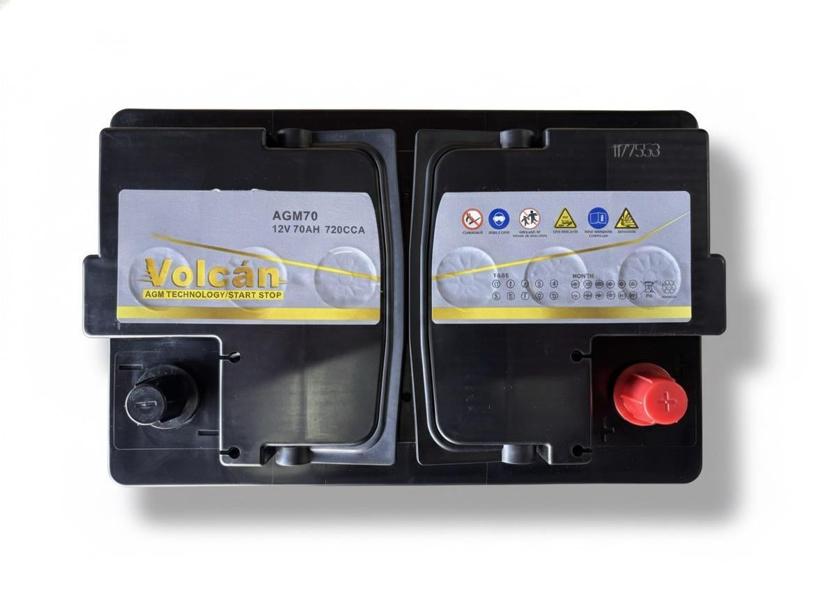 Volcan Car Battery 652 AGM 12v 70Ah 720CCA