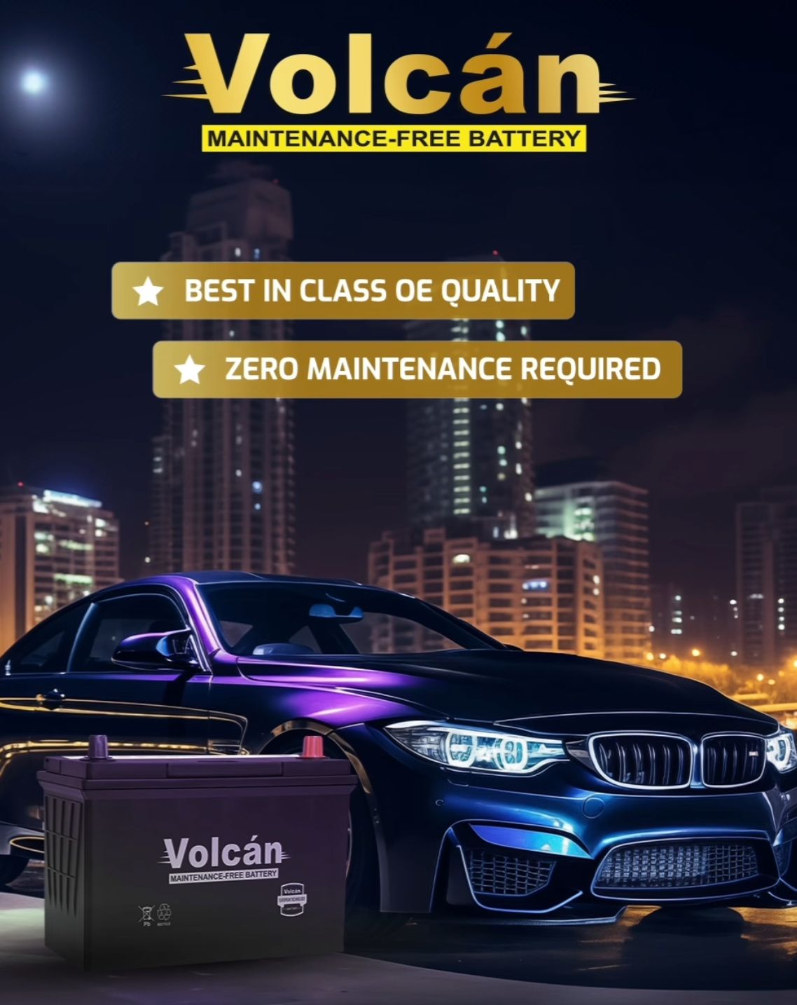 Volcan Car Battery 652 12v 66Ah 515CCA